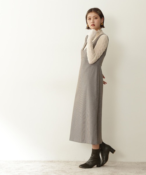 N.（N. Natural Beauty Basic）（エヌエヌナチュラルビューティーベーシック）の「【松井愛莉さん着用】◆チェックジャンパースカート（ジャンパースカート・レディース・グレー系その他/ブラウン系その他/ベージュ系その他・MEDIUM）」の10枚目の写真