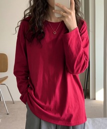 メンズのTシャツ/カットソー（レッド/赤色系・長袖）ファッション通販