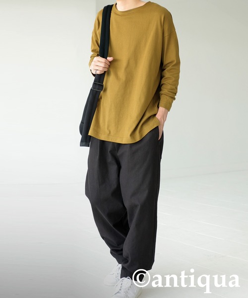 antiqua（アンティカ）の「綿100%バスク生地ロンT（Tシャツ/カットソー・レディース・アッシュグレー/ブラック/ダークグリーン/ネイビー/オフホワイト/オレンジ/モスグリーン/アーミー/杢グレー/ブルー系その他/スモークピンク/カーキ/ピンク系その他・M/L/XL）」の16枚目の写真