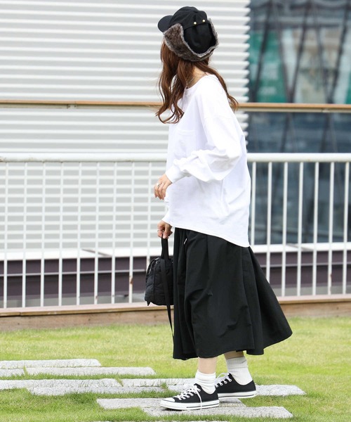 CAMP7（キャンプセブン）の「【CAMP7】テープロゴロンＴ（Tシャツ/カットソー・レディース・ホワイト/ブラック/グリーン・M/L）」の5枚目の写真