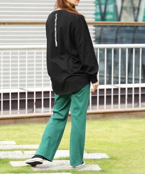 CAMP7（キャンプセブン）の「【CAMP7】テープロゴロンＴ（Tシャツ/カットソー・レディース・ホワイト/ブラック/グリーン・M/L）」の9枚目の写真