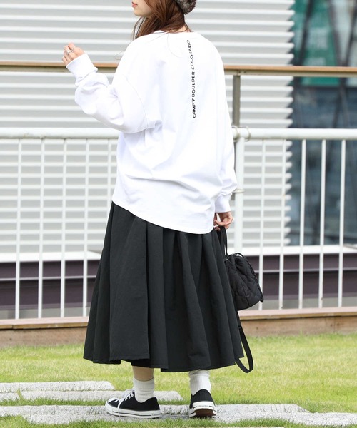 CAMP7（キャンプセブン）の「【CAMP7】テープロゴロンＴ（Tシャツ/カットソー・レディース・ホワイト/ブラック/グリーン・M/L）」の7枚目の写真