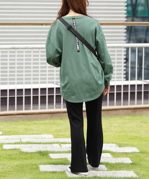 CAMP7（キャンプセブン）の「【CAMP7】テープロゴロンＴ（Tシャツ/カットソー・レディース・ホワイト/ブラック/グリーン・M/L）」の12枚目の写真