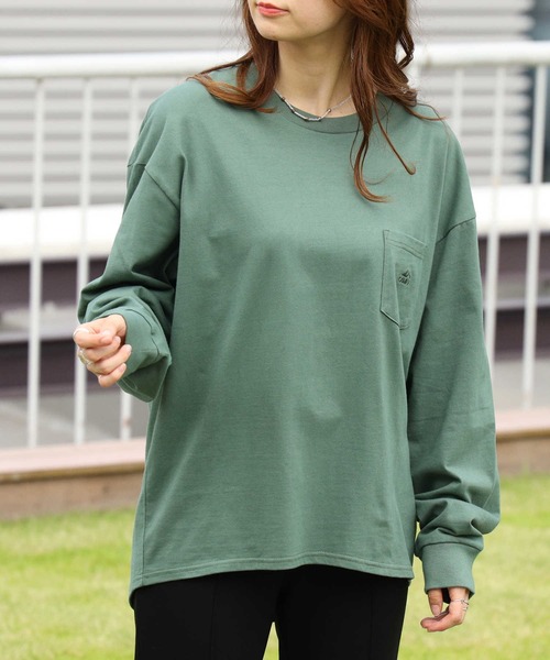 CAMP7（キャンプセブン）の「【CAMP7】テープロゴロンＴ（Tシャツ/カットソー・レディース・ホワイト/ブラック/グリーン・M/L）」の14枚目の写真