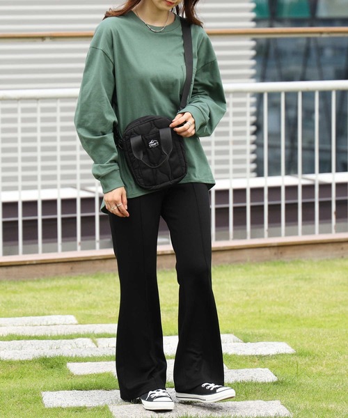 CAMP7（キャンプセブン）の「【CAMP7】テープロゴロンＴ（Tシャツ/カットソー・レディース・ホワイト/ブラック/グリーン・M/L）」の13枚目の写真