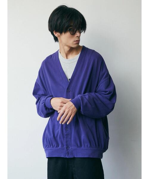 CRAFT STANDARD BOUTIQUE（クラフトスタンダードブティック）の「【BIG】ピグメントダイカーディガン　＊（カーディガン/ボレロ・メンズ・チャコールグレー/ライトグレー/パープル/ライトブラウン・LL/M/L）」の20枚目の写真