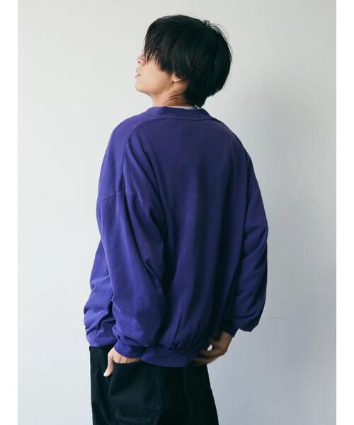 CRAFT STANDARD BOUTIQUE（クラフトスタンダードブティック）の「【BIG】ピグメントダイカーディガン　＊（カーディガン/ボレロ・メンズ・チャコールグレー/ライトグレー/パープル/ライトブラウン・LL/M/L）」の15枚目の写真