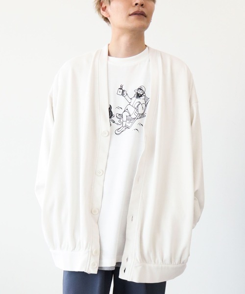 CRAFT STANDARD BOUTIQUE（クラフトスタンダードブティック）の「【BIG】ピグメントダイカーディガン　＊（カーディガン/ボレロ・メンズ・チャコールグレー/ライトグレー/パープル/ライトブラウン・LL/M/L）」の3枚目の写真