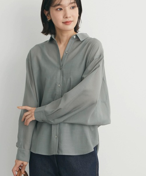 ELENCARE DUE(エレンカーレデュエ)の「・ELENCARE DUE シアーキリカエシャツチュニック(シャツ/ブラウス・レディース・ブラック/ブラウン/グレイッシュベージュ/ピンク系その他2・FREE)」の3枚目の写真