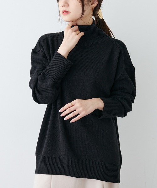 PUAL CE CIN（ピュアルセシン）の「【Du noir】ウォッシャブルニットハイネックプルオーバー（ニット/セーター・レディース・ブラック/グレー/レッド/グリーン・FREE）」の12枚目の写真