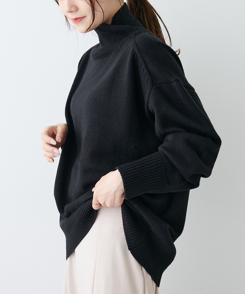 PUAL CE CIN（ピュアルセシン）の「【Du noir】ウォッシャブルニットハイネックプルオーバー（ニット/セーター・レディース・ブラック/グレー/レッド/グリーン・FREE）」の14枚目の写真