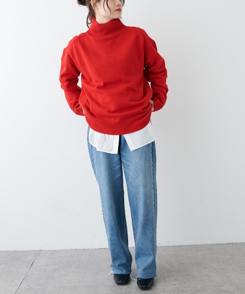 PUAL CE CIN（ピュアルセシン）の「【Du noir】ウォッシャブルニットハイネックプルオーバー（ニット/セーター・レディース・ブラック/グレー/レッド/グリーン・FREE）」の13枚目の写真