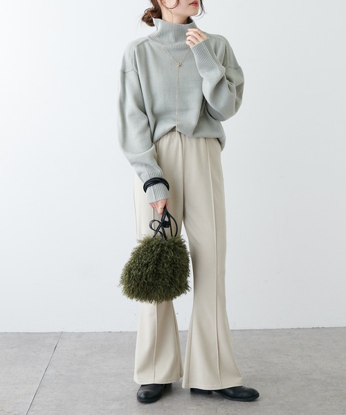 PUAL CE CIN（ピュアルセシン）の「【Du noir】ウォッシャブルニットハイネックプルオーバー（ニット/セーター・レディース・ブラック/グレー/レッド/グリーン・FREE）」の10枚目の写真