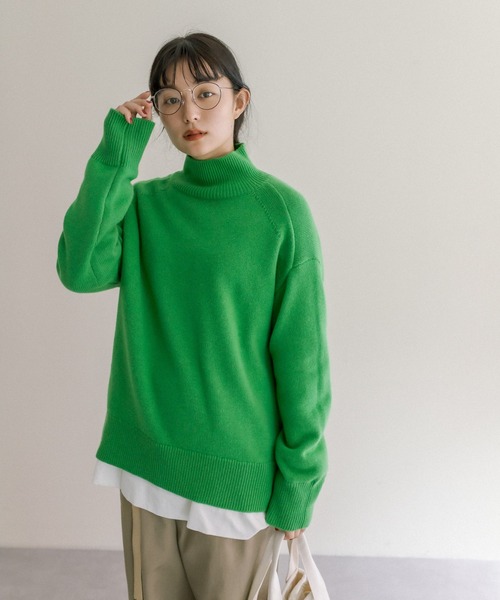 PUAL CE CIN（ピュアルセシン）の「【Du noir】ウォッシャブルニットハイネックプルオーバー（ニット/セーター・レディース・ブラック/グレー/レッド/グリーン・FREE）」の16枚目の写真