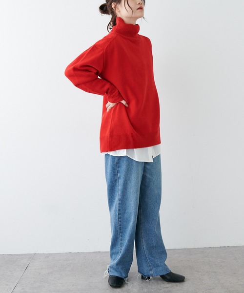 PUAL CE CIN（ピュアルセシン）の「【Du noir】ウォッシャブルニットハイネックプルオーバー（ニット/セーター・レディース・ブラック/グレー/レッド/グリーン・FREE）」の22枚目の写真