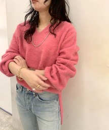 ファーカシミヤキーネックプルオーバー