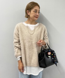 SHENERY | ファーカシミヤキーネックプルオーバー(ニット/セーター)