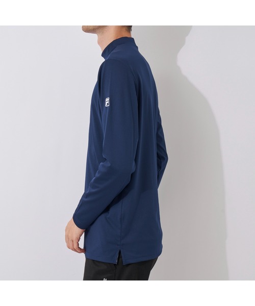FILA GOLF(フィラゴルフ )の「FILA GOLF/フィラ ゴルフ モックネックシャツ 長袖 プルオーバー Tシャツ 薄手 スムース トップス 吸汗速乾 UVカット 接触冷感(Tシャツ/カットソー・メンズ・オレンジ/ホワイト/ネイビー・L/LL/M/3L)」の11枚目の写真