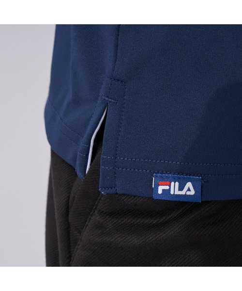 FILA GOLF(フィラゴルフ )の「FILA GOLF/フィラ ゴルフ モックネックシャツ 長袖 プルオーバー Tシャツ 薄手 スムース トップス 吸汗速乾 UVカット 接触冷感(Tシャツ/カットソー・メンズ・オレンジ/ホワイト/ネイビー・L/LL/M/3L)」の16枚目の写真