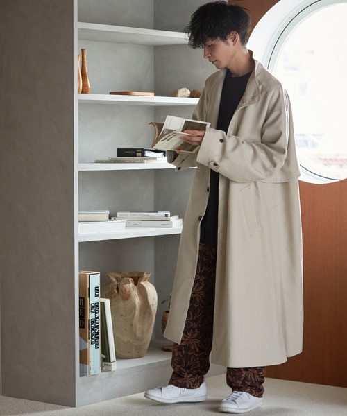 LOWRYS FARM(ローリーズファーム)の「メランジツイルヨークコート 123213(トレンチコート・メンズ・ブラック/ブラウン/アイボリー・MEDIUM/LARGE)」の6枚目の写真