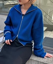 【Snap club】2WAYジップアップショート丈ニット