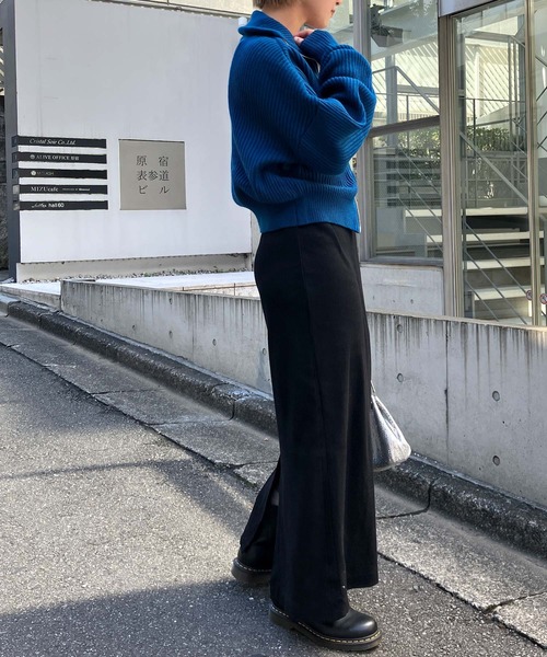 Snap club（スナップクラブ）の「【Snap club】2WAYジップアップショート丈ニット（ニット/セーター・レディース・ブラウン/ブラック/グレー/ブルー・FREE）」の15枚目の写真