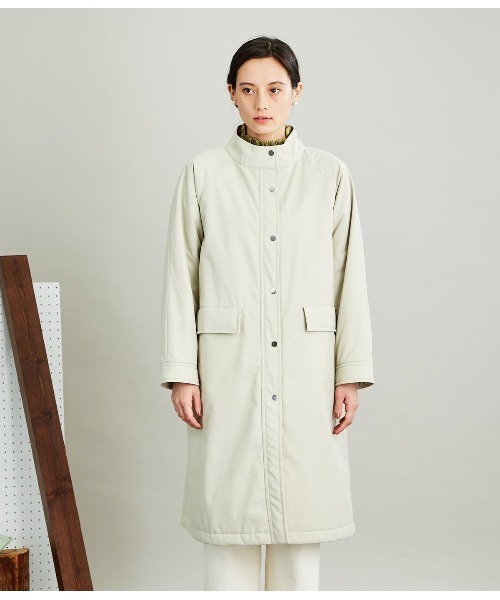 SIPULI(シプリ)の「Cotton Nylon Coating スタンドカラーコート(その他アウター・レディース・カーキ/アイボリー・2)」の5枚目の写真