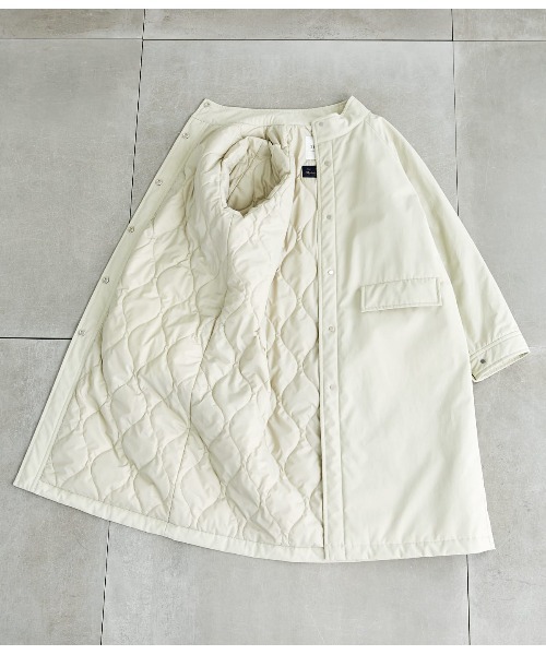 SIPULI(シプリ)の「Cotton Nylon Coating スタンドカラーコート(その他アウター・レディース・カーキ/アイボリー・2)」の6枚目の写真