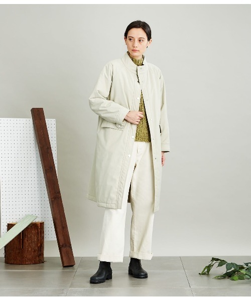 SIPULI(シプリ)の「Cotton Nylon Coating スタンドカラーコート(その他アウター・レディース・カーキ/アイボリー・2)」の10枚目の写真