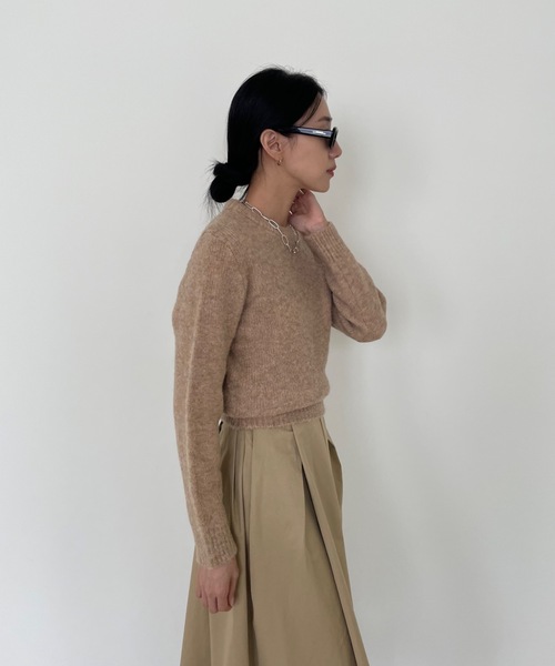 Didot.showroom(ディドット ショールーム)の「ミックスカラーラウンドニット(ニット/セーター・レディース・ライトブルーグレー/ベージュ/オレンジ/モカ/ブラウン・FREE)」の22枚目の写真