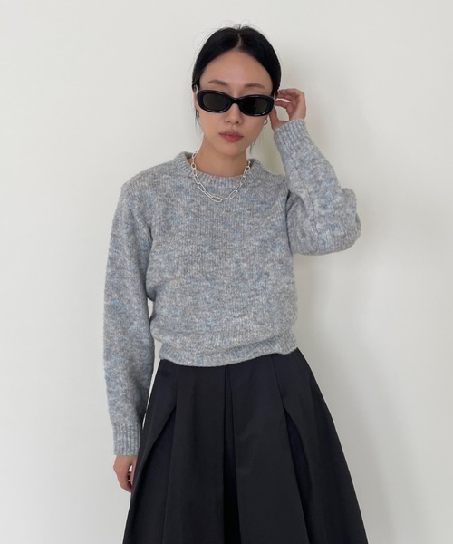 Didot.showroom(ディドット ショールーム)の「ミックスカラーラウンドニット(ニット/セーター・レディース・ライトブルーグレー/ベージュ/オレンジ/モカ/ブラウン・FREE)」の11枚目の写真