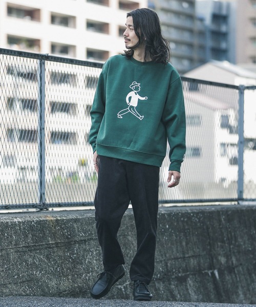 BUTWIN（バトウィン）の「『別注』BUTWIN×Sonny Label　ロゴプリントPULLOVER（スウェット・メンズ・グレー/ネイビー/グリーン・LARGE/MEDIUM）」の6枚目の写真