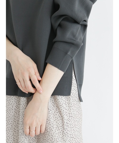 Samansa Mos2 blue(サマンサモスモスブルー)の「ニットパーカー【セットアップ可】(パーカー・レディース・モカ/チャコール/キナリ・フリ-)」の5枚目の写真