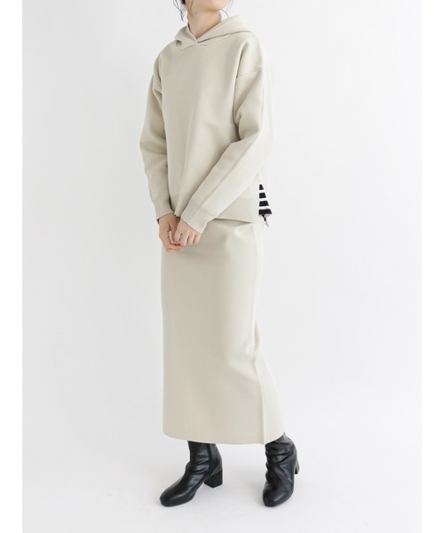 Samansa Mos2 blue(サマンサモスモスブルー)の「ニットパーカー【セットアップ可】(パーカー・レディース・モカ/チャコール/キナリ・フリ-)」の18枚目の写真