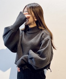 one way | ブロークンショートニット(ニット/セーター)