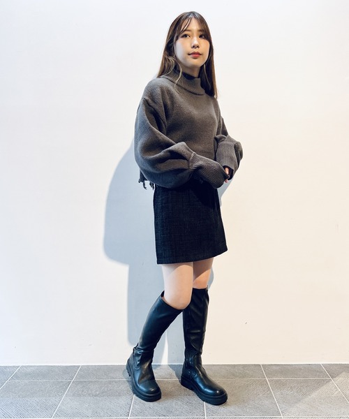 one way（ワンウェイ）の「ブロークンショートニット（ニット/セーター・レディース・ライトグレー/ライトブルー/ベージュ/イエロー・FREE）」の12枚目の写真