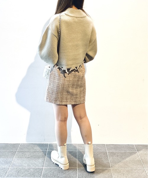 one way（ワンウェイ）の「ブロークンショートニット（ニット/セーター・レディース・ライトグレー/ライトブルー/ベージュ/イエロー・FREE）」の19枚目の写真