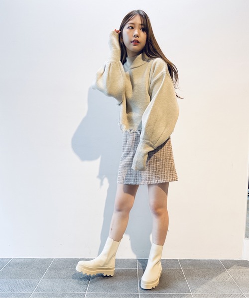 one way（ワンウェイ）の「ブロークンショートニット（ニット/セーター・レディース・ライトグレー/ライトブルー/ベージュ/イエロー・FREE）」の20枚目の写真