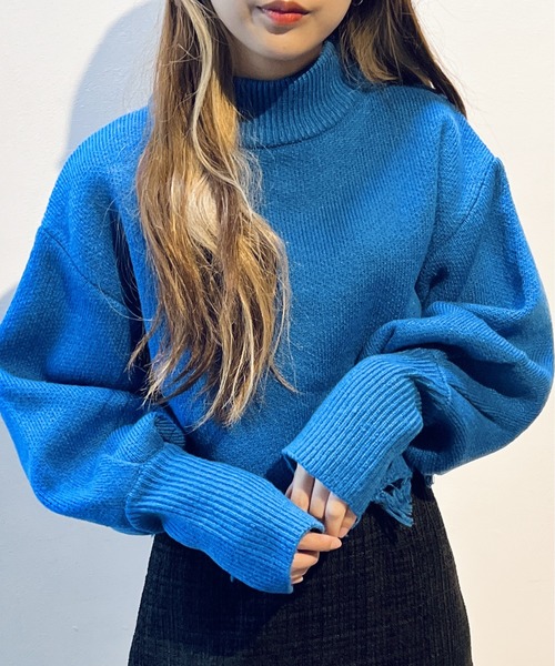 one way（ワンウェイ）の「ブロークンショートニット（ニット/セーター・レディース・ライトグレー/ライトブルー/ベージュ/イエロー・FREE）」の21枚目の写真