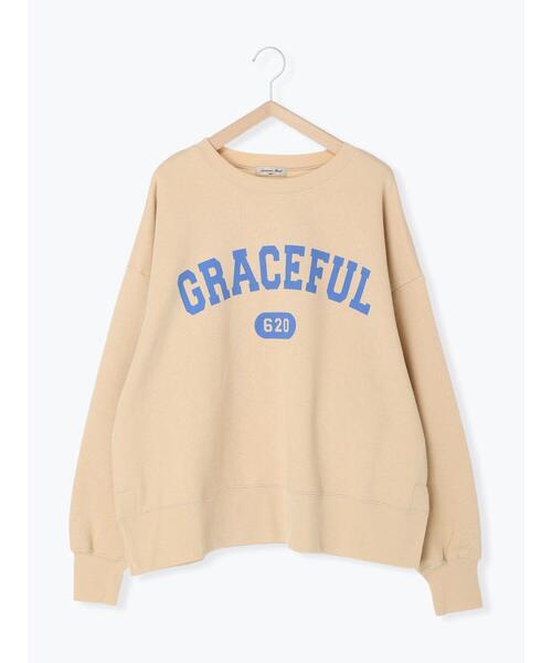 Samansa Mos2（サマンサ モスモス）の「裏起毛ロゴアソートスウェット（Tシャツ/カットソー・レディース・ベージュ/ネイビー/キナリ/グリーン/レッド/オフホワイト・ﾌﾘ-）」の3枚目の写真