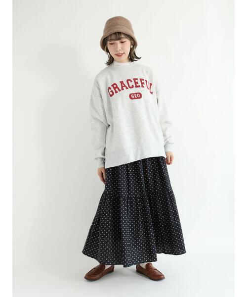 Samansa Mos2（サマンサ モスモス）の「裏起毛ロゴアソートスウェット（Tシャツ/カットソー・レディース・ベージュ/ネイビー/キナリ/グリーン/レッド/オフホワイト・ﾌﾘ-）」の9枚目の写真