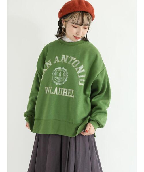 Samansa Mos2（サマンサ モスモス）の「裏起毛ロゴアソートスウェット（Tシャツ/カットソー・レディース・ベージュ/ネイビー/キナリ/グリーン/レッド/オフホワイト・ﾌﾘ-）」の19枚目の写真