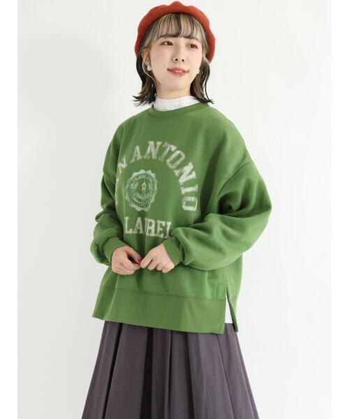 Samansa Mos2（サマンサ モスモス）の「裏起毛ロゴアソートスウェット（Tシャツ/カットソー・レディース・ベージュ/ネイビー/キナリ/グリーン/レッド/オフホワイト・ﾌﾘ-）」の20枚目の写真