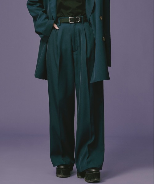Ellno Loset(エルノロゼット)の「ルーズストレートパンツ/セットアップ対応(スラックス・メンズ・ブラック/ブルーグリーン・SMALL/MEDIUM/LARGE)」の7枚目の写真