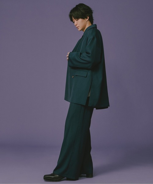 Ellno Loset(エルノロゼット)の「ルーズストレートパンツ/セットアップ対応(スラックス・メンズ・ブラック/ブルーグリーン・SMALL/MEDIUM/LARGE)」の5枚目の写真