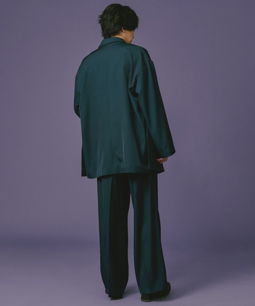 Ellno Loset(エルノロゼット)の「ルーズストレートパンツ/セットアップ対応(スラックス・メンズ・ブラック/ブルーグリーン・SMALL/MEDIUM/LARGE)」の6枚目の写真
