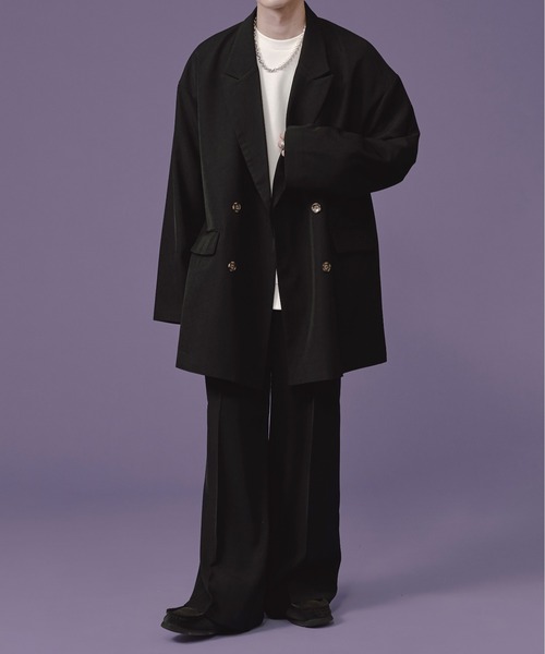 Ellno Loset(エルノロゼット)の「ルーズストレートパンツ/セットアップ対応(スラックス・メンズ・ブラック/ブルーグリーン・SMALL/MEDIUM/LARGE)」の15枚目の写真