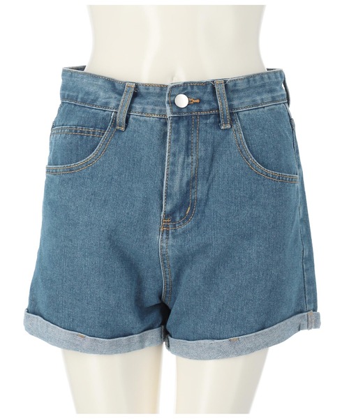 ANAP（アナップ）の「ロールアップデニムショートパンツ（デニムパンツ・レディース・ブルー/ブラック・M/S）」の6枚目の写真