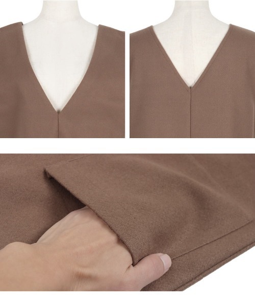 KOBE LETTUCE（コウベレタス）の「フェイクウールサロペット（サロペット/オーバーオール・レディース・ベージュ系/ブラック系/モカ/ブラック/グレイッシュベージュ/ブラウン系・2/1）」の14枚目の写真