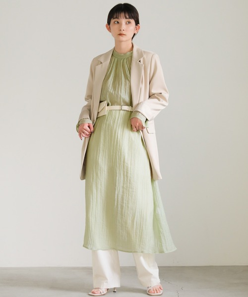 ギャザーフレアスリーブシアーワンピース（ワンピース）｜select MOCA